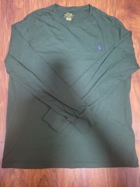 Polo by Ralph Lauren Men’s Long-Sleeve Crew Neck Shirt - Dark Green